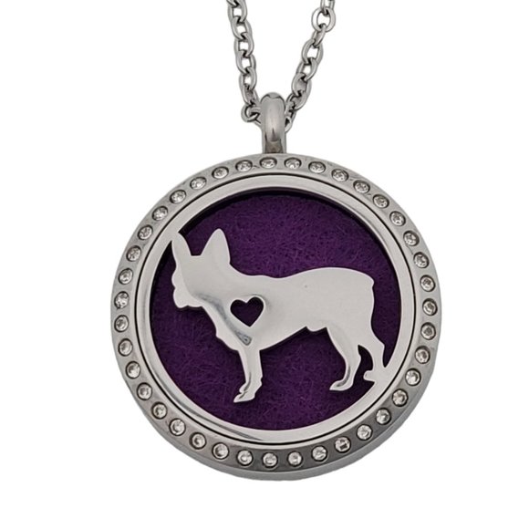 Shop of Closets Jewelry - Dog Pug French Bulldog Stainless Steel Essential Oil Necklace NEW